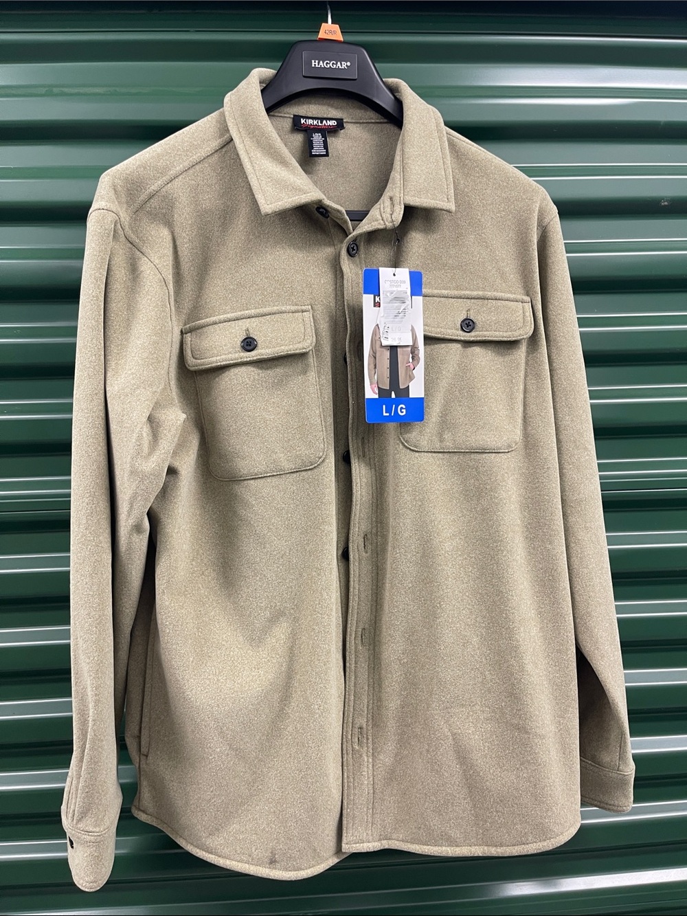 Kirkland Signature Men's Olive Green Fleece Shirt Jacket